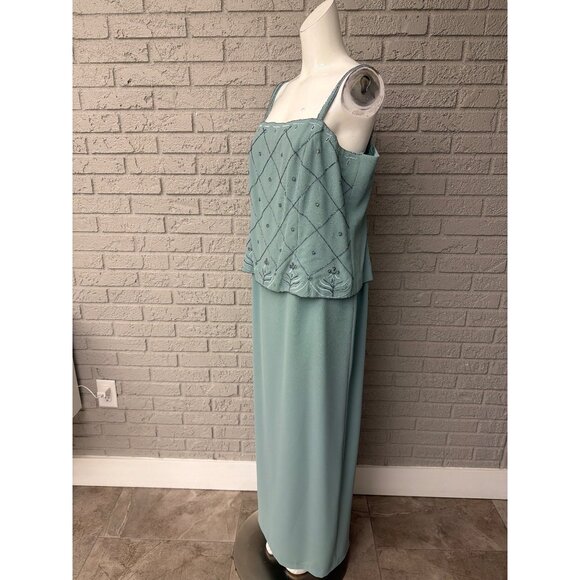 Karen Miller Women Beaded Mother of the Bride Dress Jacket 2 Piece Set Size 16 - Picture 6 of 16